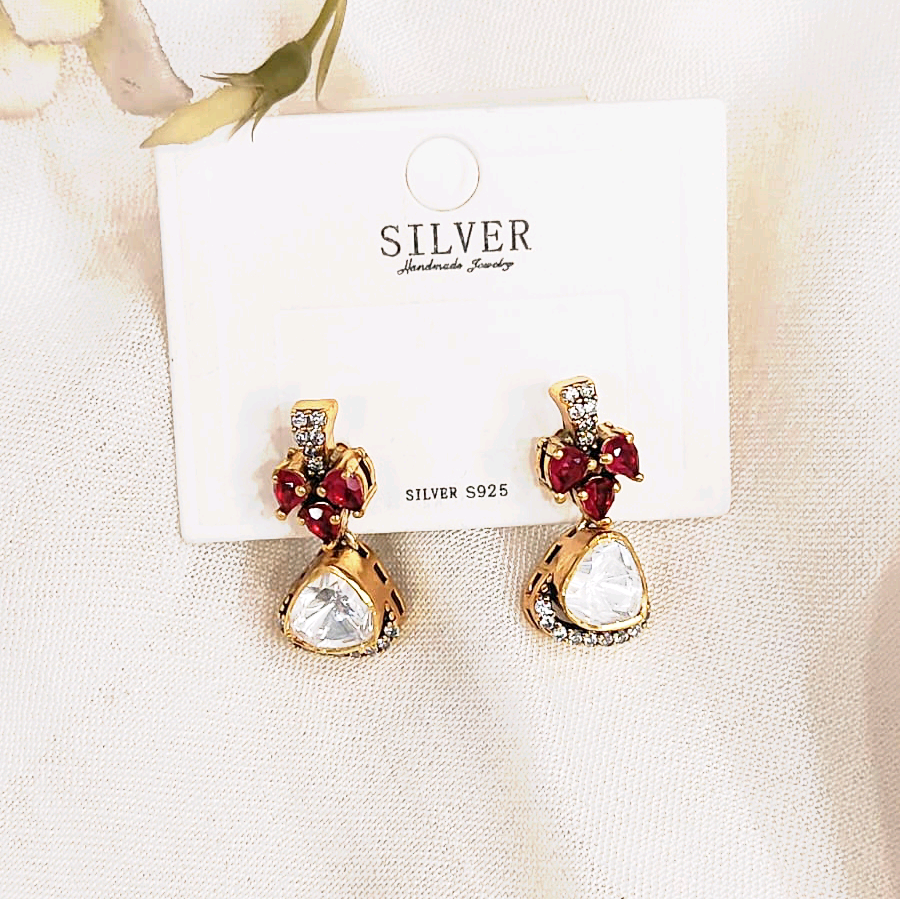 Moissanite Ruby earrings 